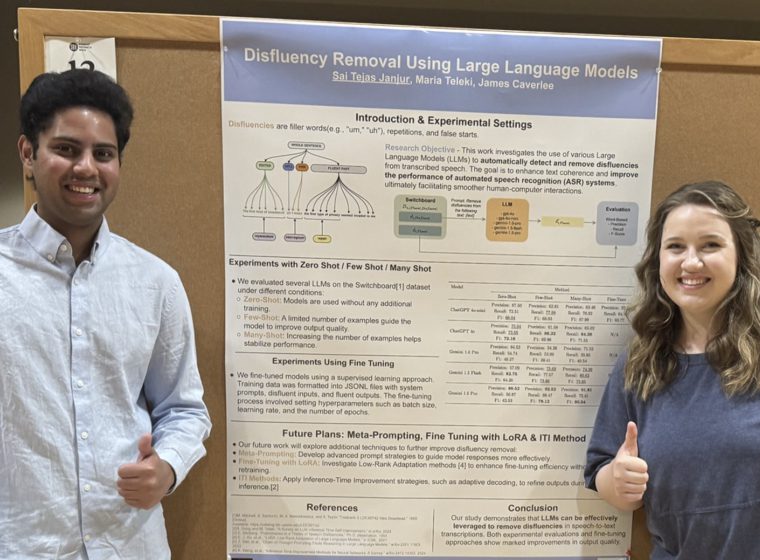 Sai presenting his poster at Texas A&M Student Research Week